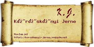 Köröskényi Jerne névjegykártya
